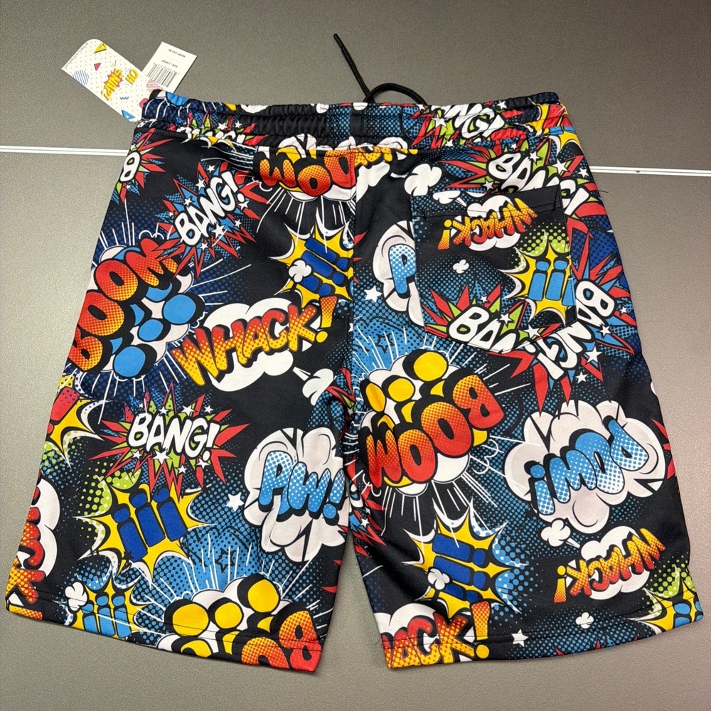 Comic Book Pop Art Graphic Shorts Multi Color Superhero Print Mens Large New